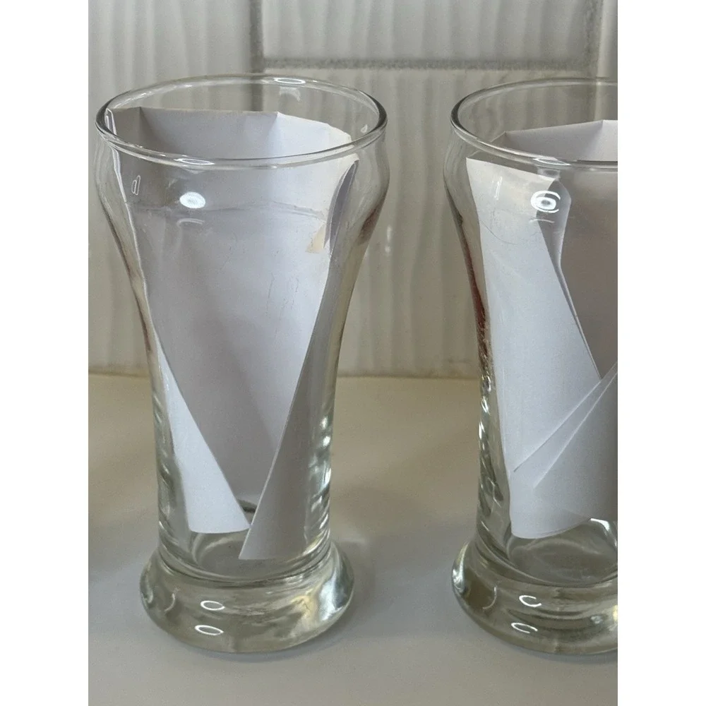 VTG Miller High Life Collectible Beer Glass Set 4 Logo Breweriana Barware MCM